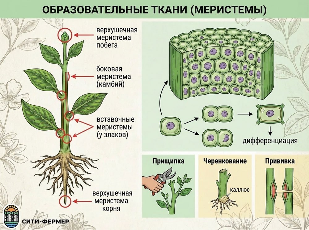 Образовательные ткани растений — меристемы