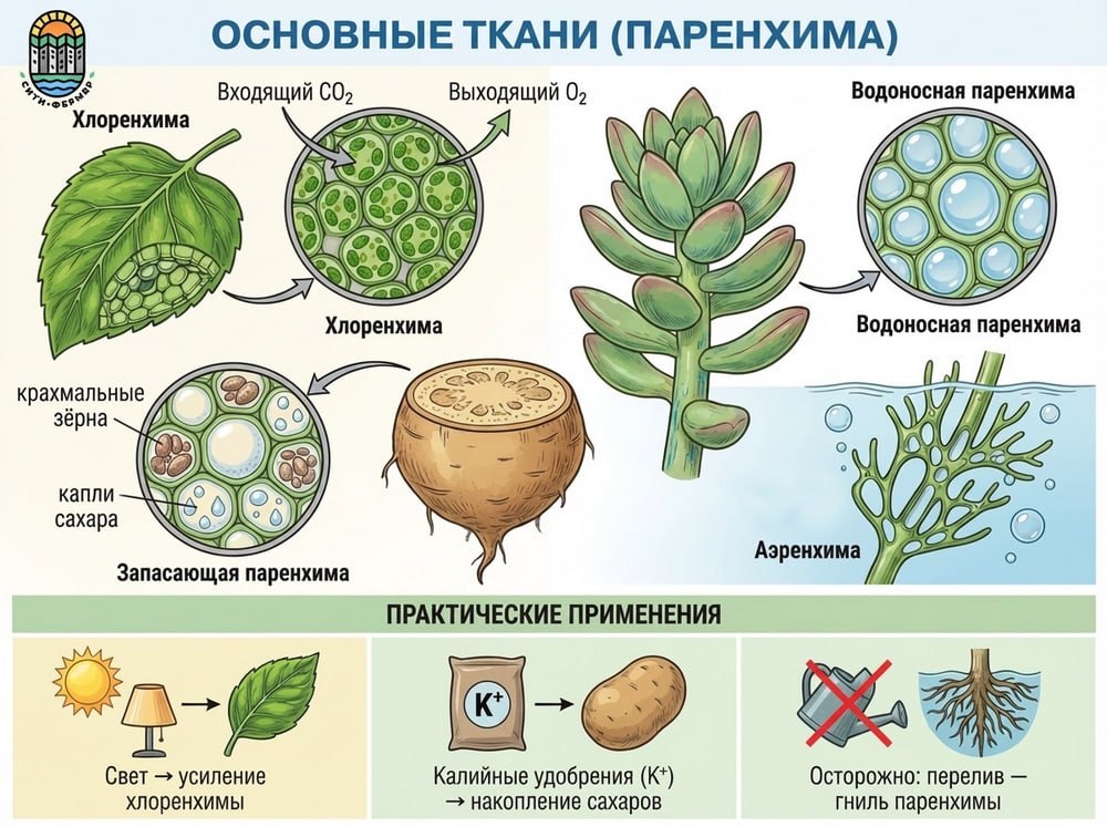 Основные ткани растений — паренхима