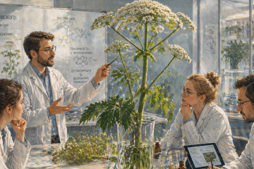 Учёные исследуют борщевик в лаборатории