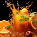 фруктовый сок выплескивается из стаканов