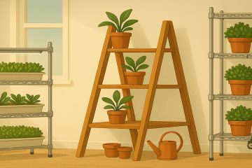 стеллажи для растений в комнате