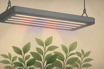 рисунок фитосветильник над растениями