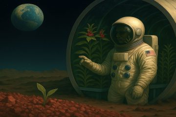 космонавт и космическая оранжерея