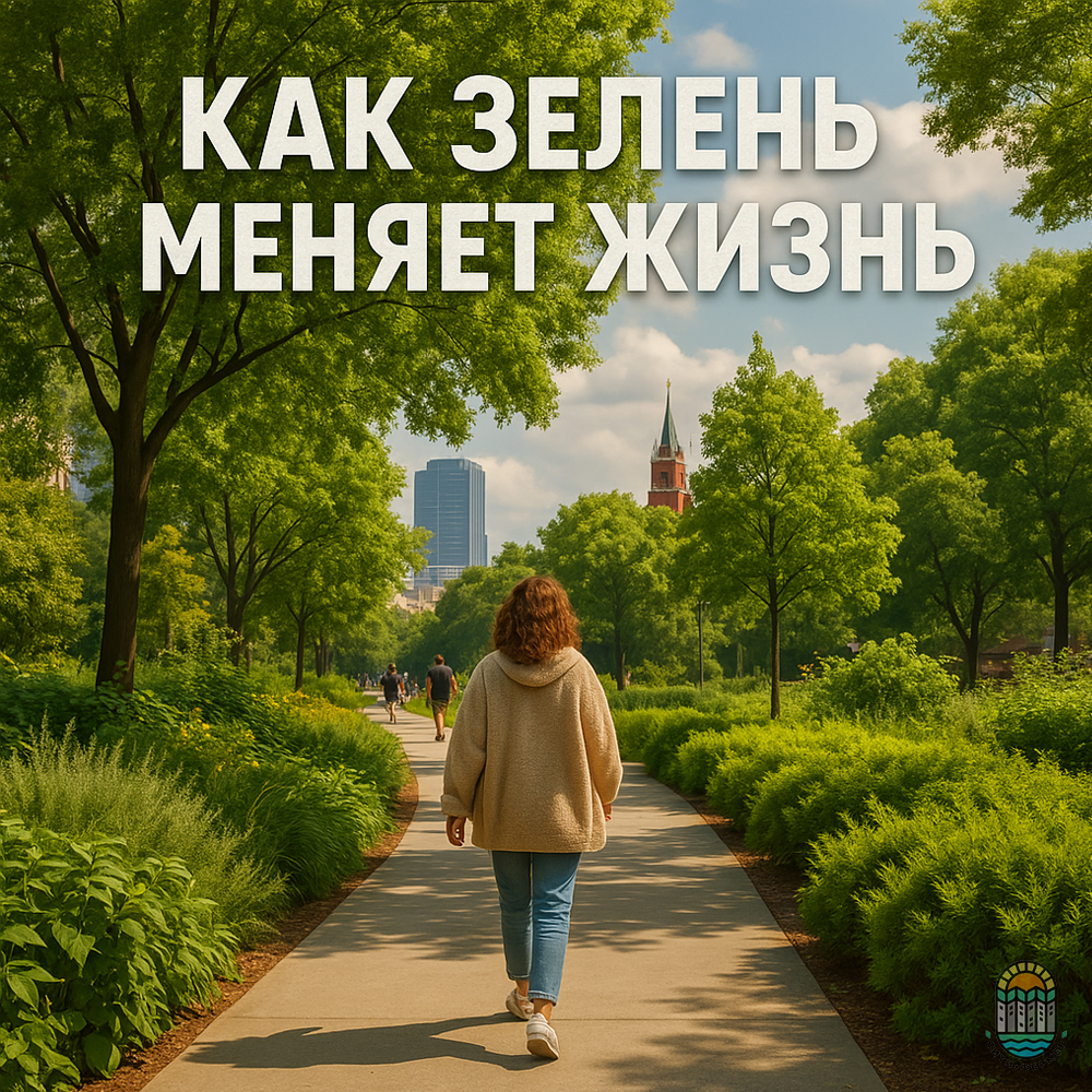 зеленый парк в черте города