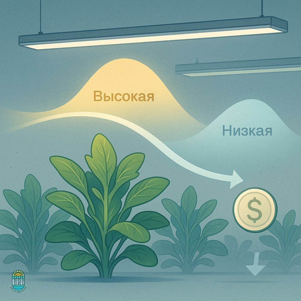 Выращивание салата на гидропонике с искусственным освещением