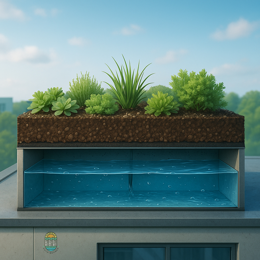 Устройство сине-зелёной крыши