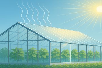 Большая теплица в солнечный день